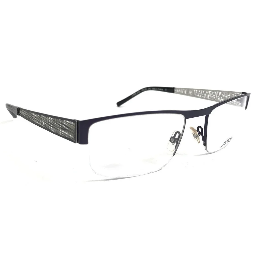 J.F. Rey Eyeglasses Frames JF2585 2013 Blue Silver Matte Woven Webbed 54-20-145